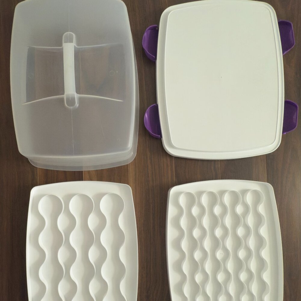 WILTON 3 in 1 Carrier Caddy Cake 12 Cupcakes 24 Mini Travel Lid Locks